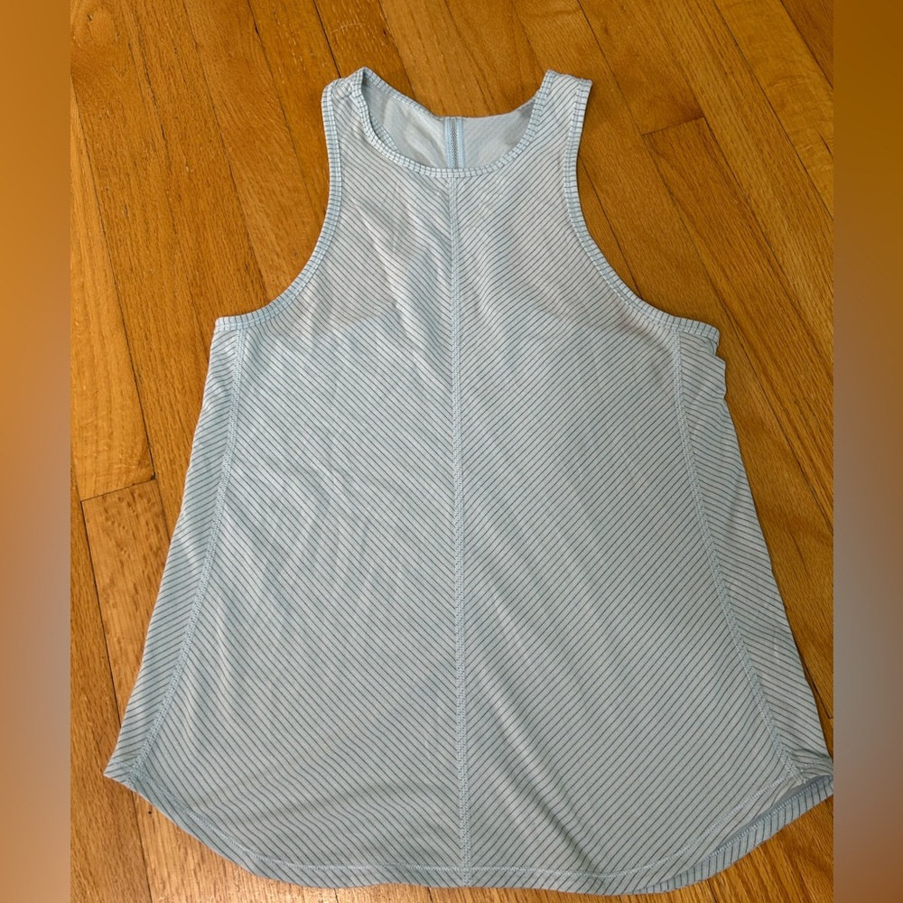 Lululemon Racerback Tank Top Light French Blue Stripe small